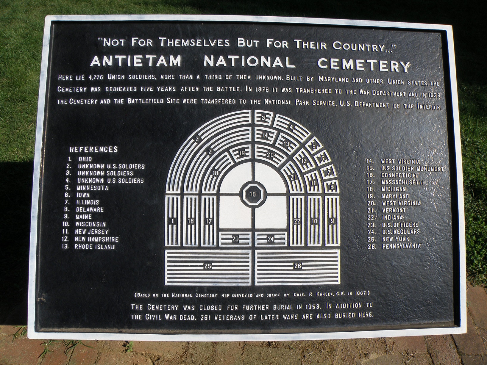 Map of Antietam National Cemetery